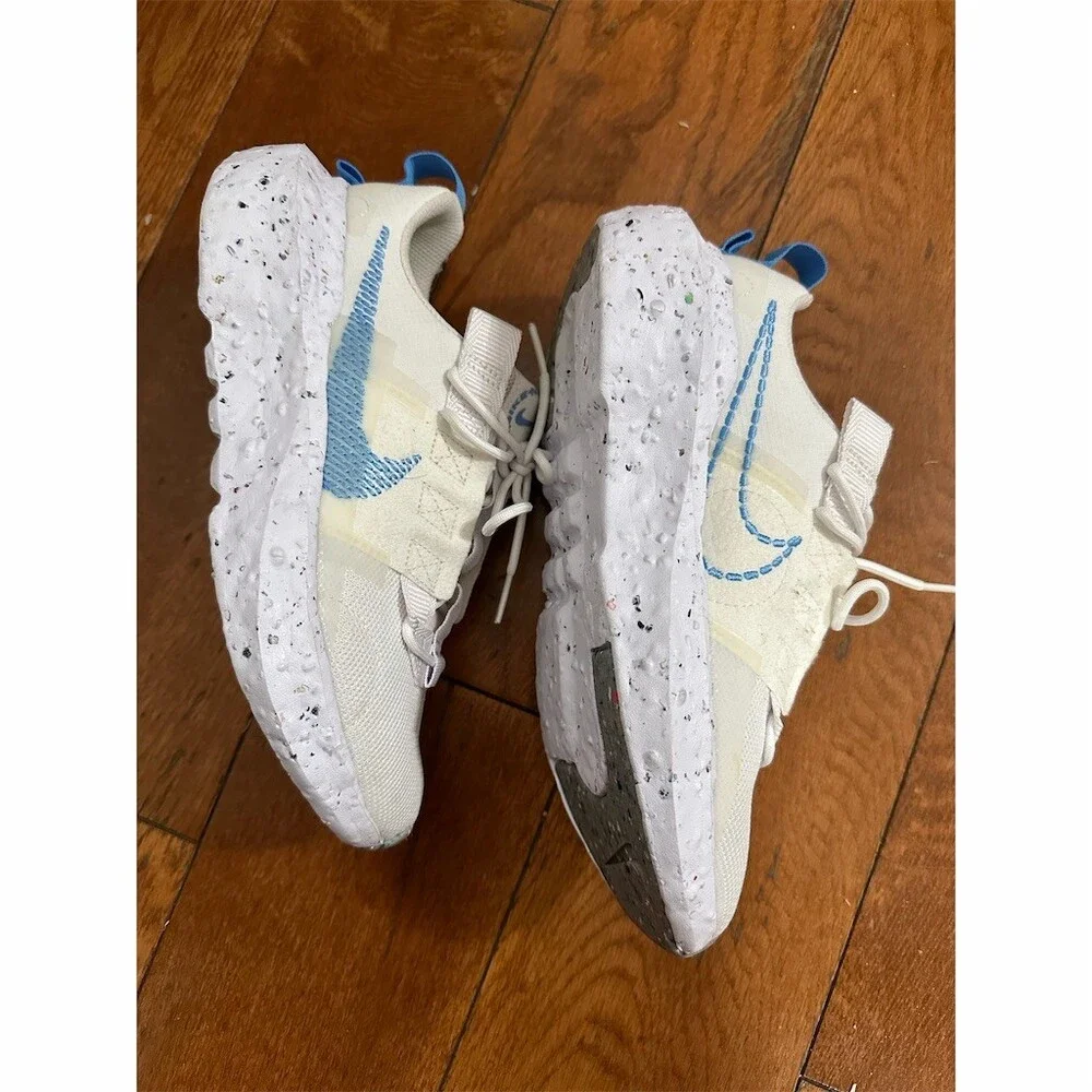 Nike Crater Impact Women's Running Shoes White/Blue Size 6